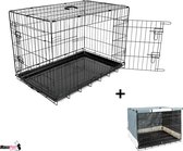 MaxxPet Hondenbench - Bench - Bench voor honden - Hondenbench Opvouwbaar - Incl. Cover voor Hondenbench 78x48x56cm