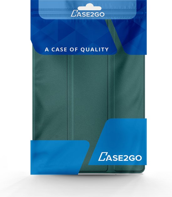 Case2go - Tablet hoes geschikt voor Samsung Galaxy Tab S9 FE (2023) - Tri-fold Case - Donker Groen