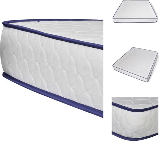 vidaXL Traagschuim Matras - 200 x 180 cm - Dikte 17 cm - Wit polyester - 5 lagen - Matras