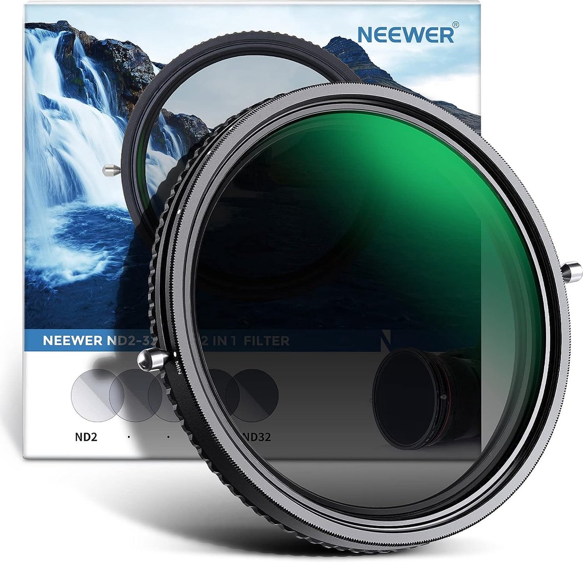 Neewer® - 2-in-1 72mm Variabele ND-filter ND2-ND32&CPL (Circulair Polariseringsfilter) - Geen X Kruis Variabele Grijsfilter, HD Optisch Glas, 30-Laags Nano Coating, Waterafstotend Krasbestendig