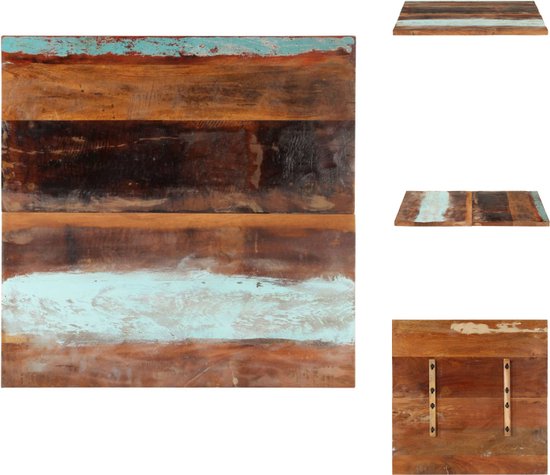 vidaXL Houten Tafelblad - 80 x 80 cm - Massief gerecycled hout - Tafelonderdeel