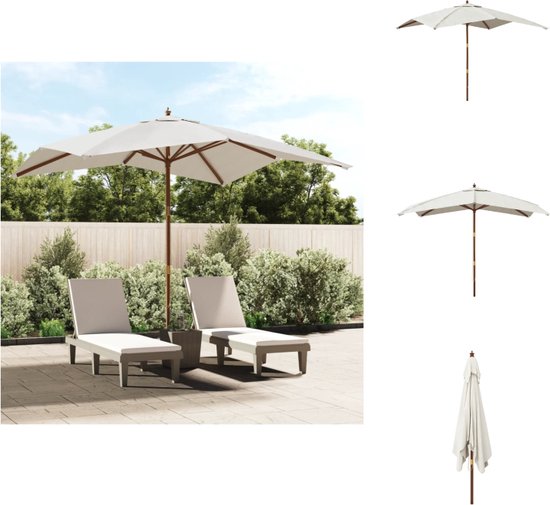 vidaXL Parasol Houten frame Polyester doek 300x300x273cm