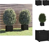 vidaXL Jardinières - Bois de pin - 40 x 40 x 40 cm - Couleur Noir - Pot de fleur