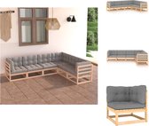 vidaXL Loungeset - Grenenhout - Grijs - 70x70x67 cm - Montage vereist - Tuinset