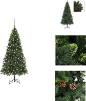 vidaXL Arbre de Noël artificiel - 210 cm - vert - réaliste - 300 LED - Arbre de Noël décoratif