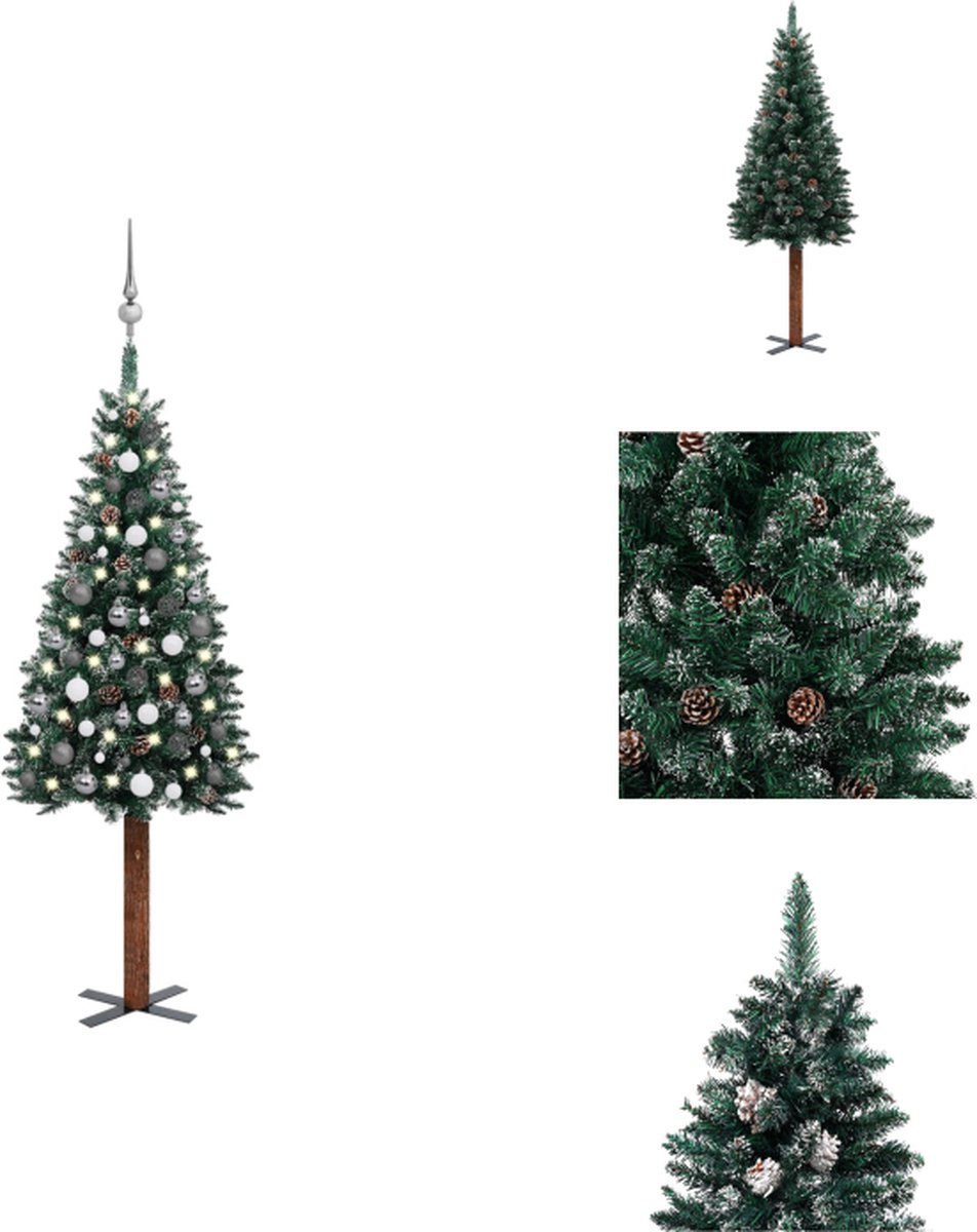 vidaXL Kerstboom Alpine - 150 cm - Met LED-verlichting en decoratieve dennenappels - Decoratieve kerstboom