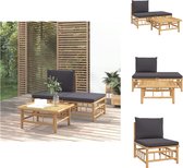 vidaXL Bamboe Tuinset - Elegant - Loungeset - Afmeting- 65 x 55 x 30 cm - Duurzaam materiaal - Tuinbank