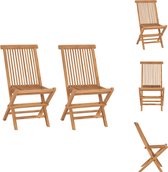 vidaXL Ensemble de chaises de jardin en teck - Set de 2 - 46 x 62 x 90 cm - Bois dur durable - Chaise de jardin