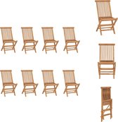 vidaXL Tuinstoelenset - Teakhout - 8x stoel - 46x62x90 cm (BxDxH) - Inklapbaar - Tuinstoel