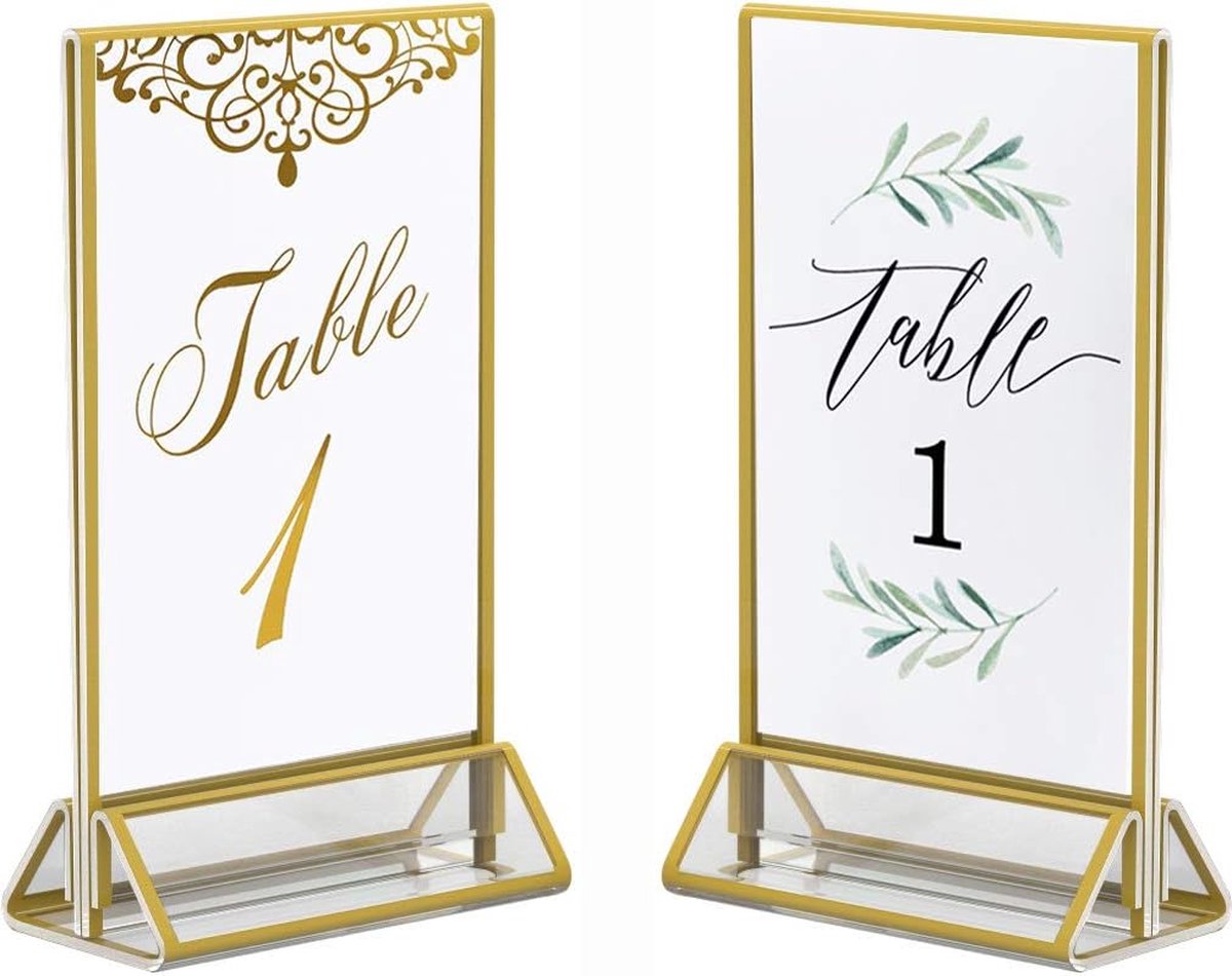 YunBey 10 Pièces Présentoirs De Table A5 Avec Bordures Dorées Porte