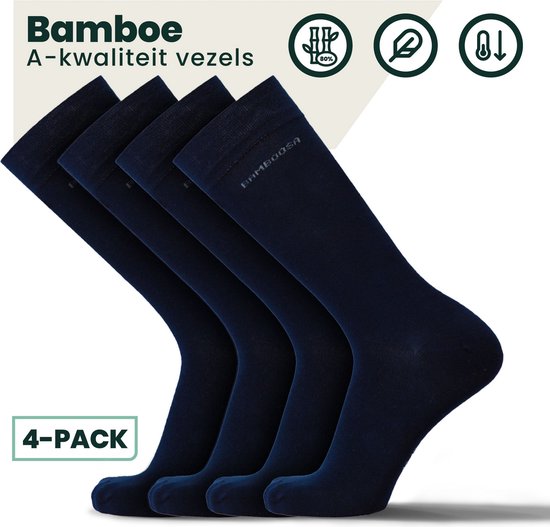 Bamboe Sokken | Anti-zweet Sokken | Naadloze Sokken | 4 Paar - Marineblauw | Maat: | Merk: Bamboosa