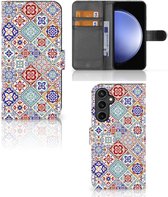 Book Case met foto Geschikt voor Samsung Galaxy S23 FE GSM Hoesje Tiles Color