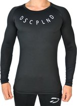 Fitness T-Shirt Stretch met Lange Mouwen | Zwart (XXL) - Disciplined Sports