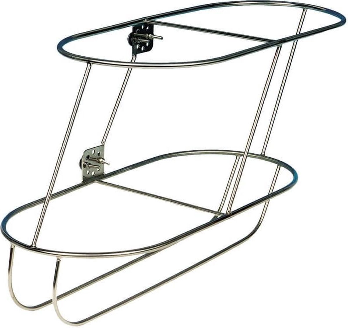 Allpa schuine RVS Fenderhouder bakboord voor 2 Stootwillen Ø 15 cm