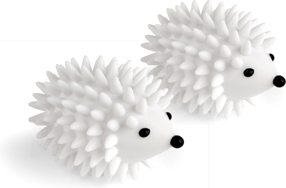 Goedkoopste Kikkerland Herbruikbare wasdrogerballen (set van 2) - Vermindert droogtijd - Egel - Wit - Huishouden accessoire - Ballen voor in de droger