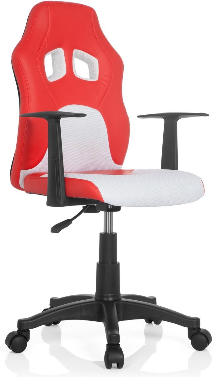 hjh office Kiddy Teen Racer - Bureaustoel - Kinder - Roze / wit Rood / Wit