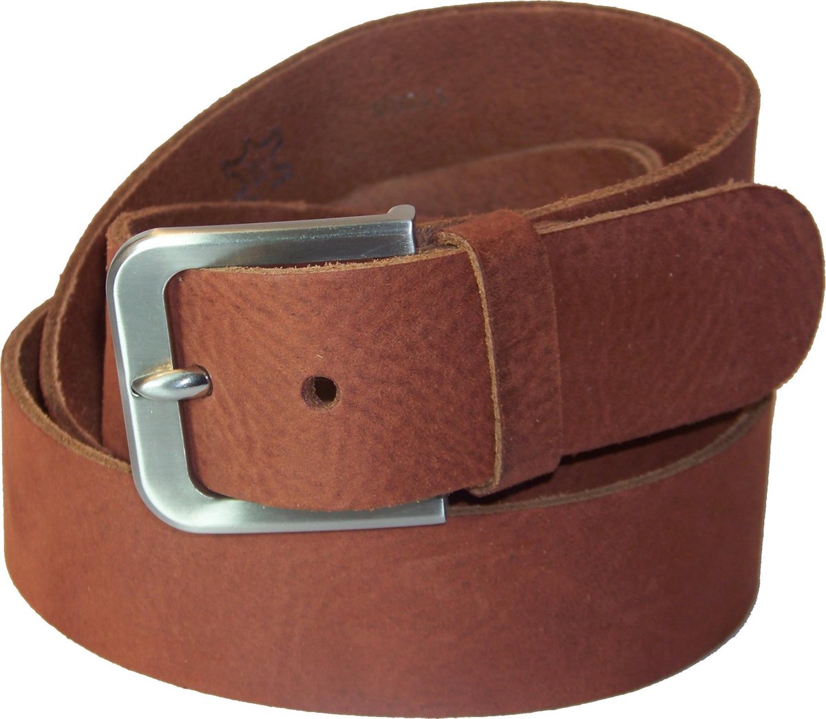 100% Leren Riem, 4 cm. Breed, taillemaat 115 cm. Cognac.