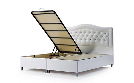 BOÎTE DE RANGEMENTSPRING DIAMOND - Boxspring avec espace de rangement - blanc - 160X200