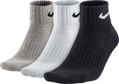 Nike Value Cotton Cushion Quarter  Sportsokken - Maat 46 - Unisex - zwart/wit/grijs Maat 46-50