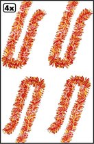 4x PVC folie draai guirlande rood-wit-geel 5 meter BRANDVEILIG