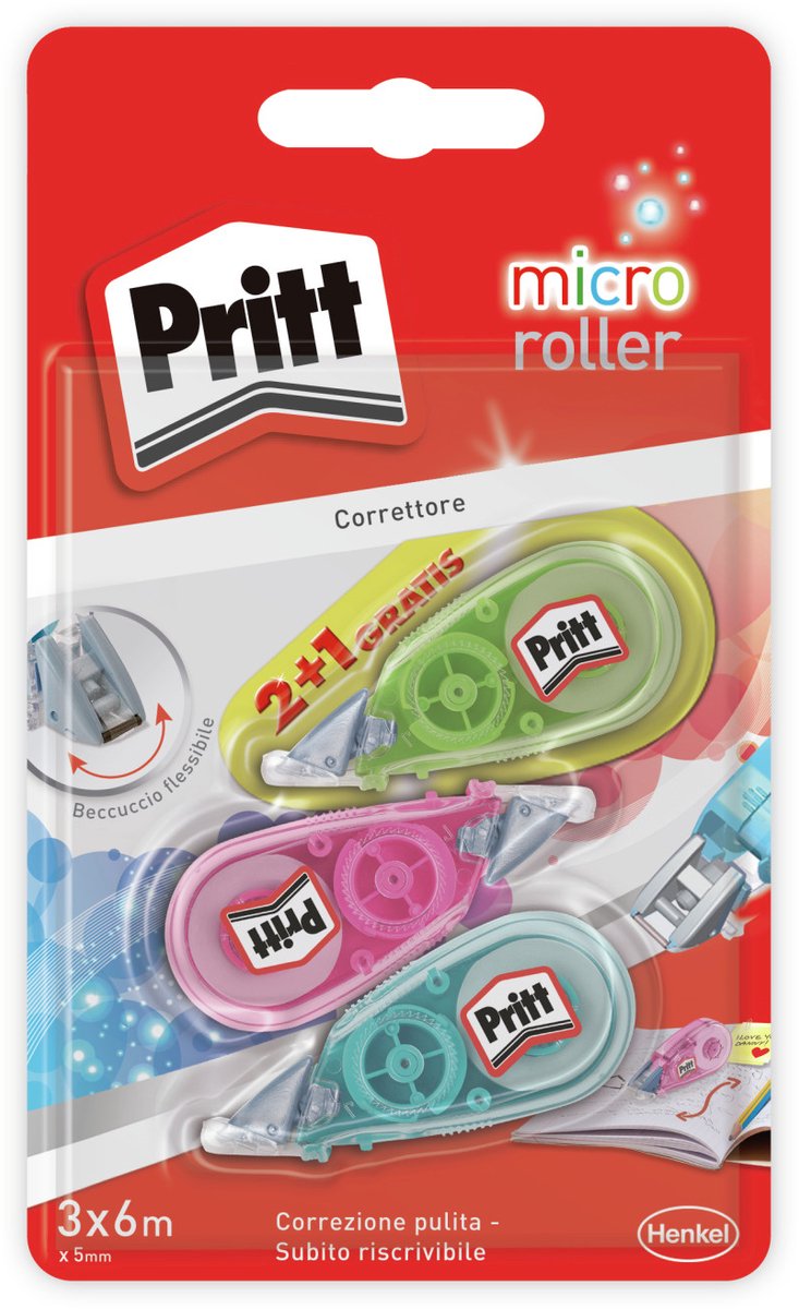 Pritt 4015000416160 correctie film/tape 6 m Meerkleurig 3 stuk(s)