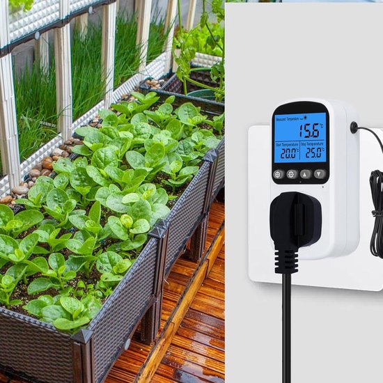 Temperatuurregelaar 16a 230v Groot Scherm LCD-scherm Digitale Thermostaat Socket Outlet Voor Warmte Mat Kleur Au Plug