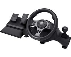Trust GXT 289 Movi - Racestuur met Pedalen - Vibration Feedback - 270 graden Draaibereik - Voor PC - Zwart
