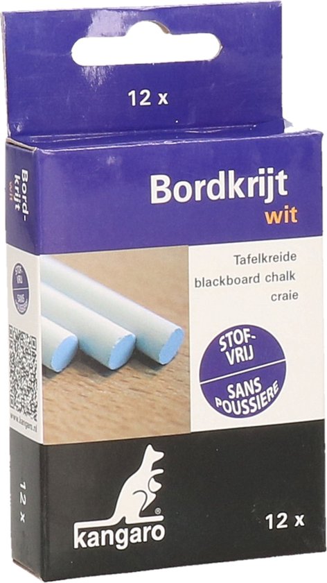Gomme à tableau Kangaro de 12 cm - bois - Avec 12x craies blanches - écrire sur les tableaux noirs