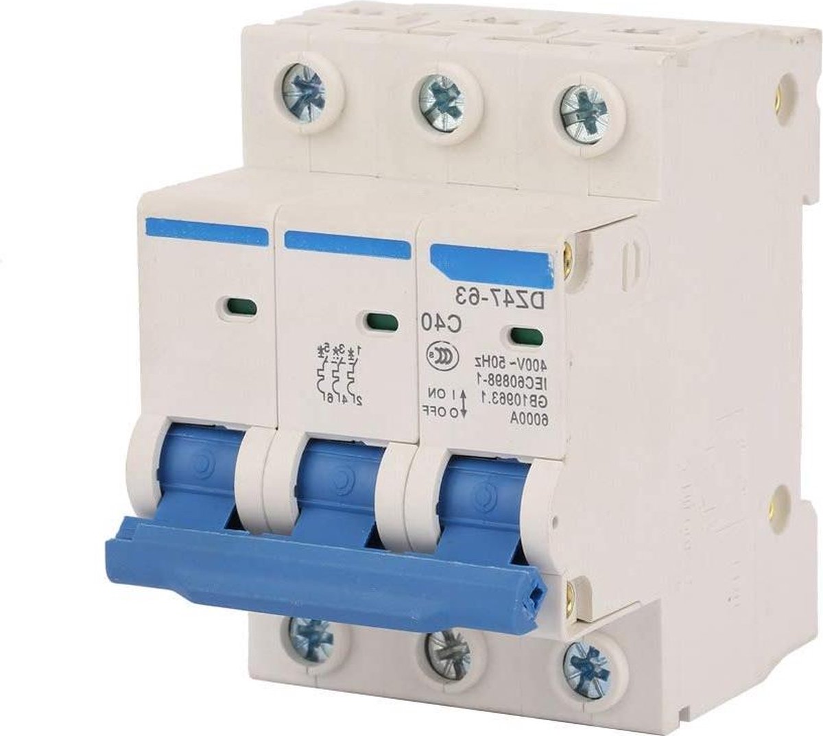 3 Pole Miniatuur Stroomonderbreker 40A - Bescherming en Beveiliging - DZ47-63 40A 400V .