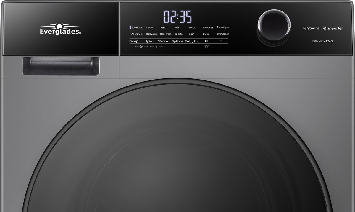 Everglades EVWM91412AG Zuinige Wasmachine - A Klasse - Zeer Stil 72dB thumbnail 5