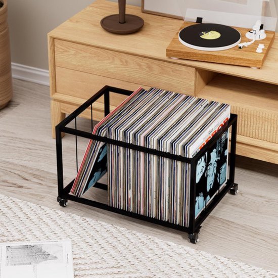 Support à Vinyle Design En Bois - Présentoir Pour Album Et Rangement 33 Tours