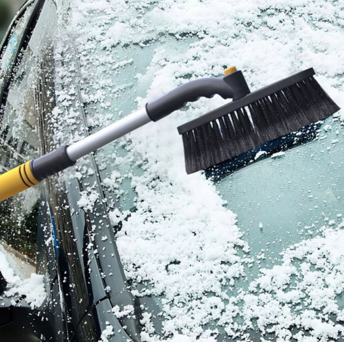 3 In 1 Auto Sneeuwborstel Schop Ijskrabber Opvouwbaar Ontwerp Snel Schoon Glas Borstel Sneeuwverwijderaar Voor Auto Vrachtwagens Achtertuinen
