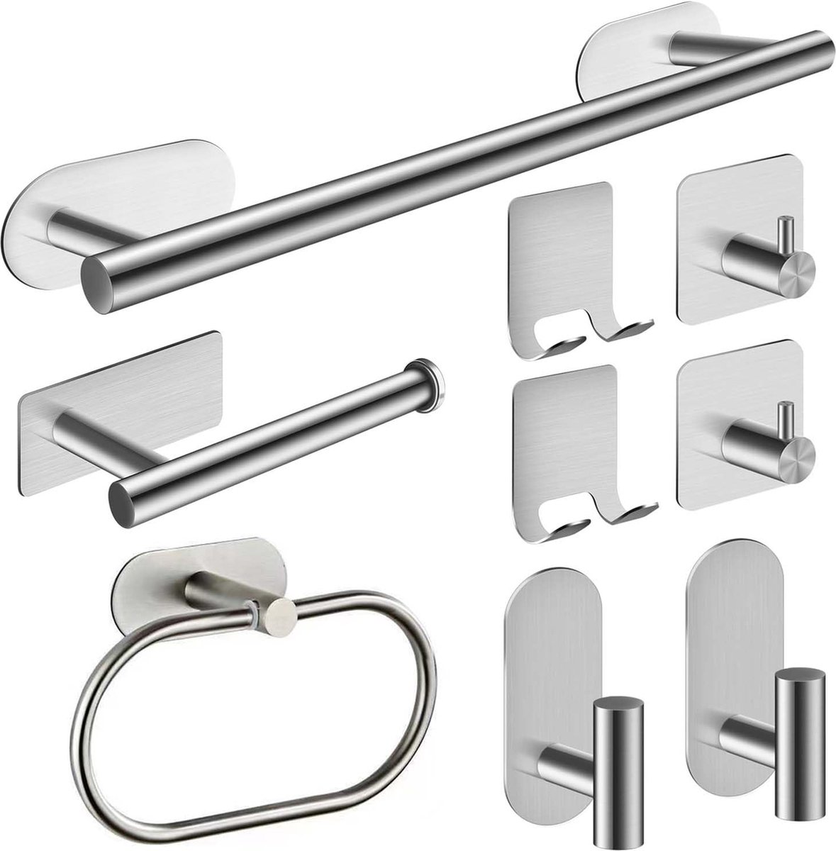 La'Moussawi ® Stijlvolle en Praktische Zelfklevende Handdoekhouder Set voor Badkamer en Keuken zonder Boren