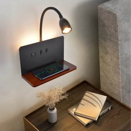 Wandlamp Quad incl. kap 20 cm mat chroom Artdelight WB81009MA