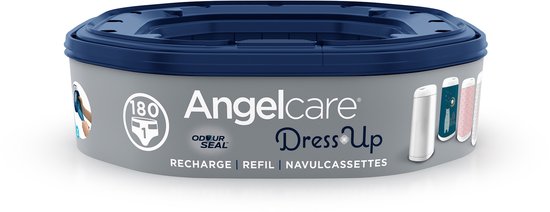 Angelcare Dress Up - Wit Luieremmer - Met OdourSeal™ Technologie & Navulcassette - Personaliseerbaar met Hoezen
