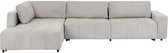 Canapé d'angle convertible INNVIK Tissu Gris clair avec rangement 4 places Côté droit