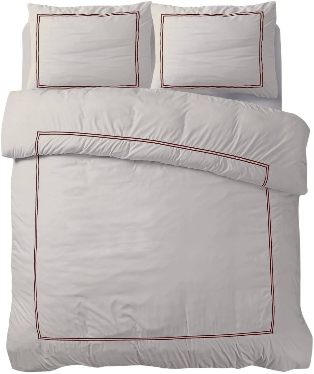 Luxe Percale Katoen Dekbedovertrek Brata Taupe - 140x200/220 cm - Hoogewaardige Kwaliteit - Hotellinnen