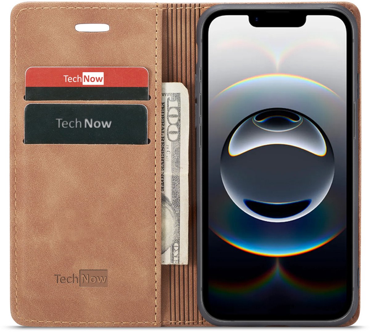 Hoesje geschikt voor iPhone 16e / 17e - Book Case Leer Slimline Bruin