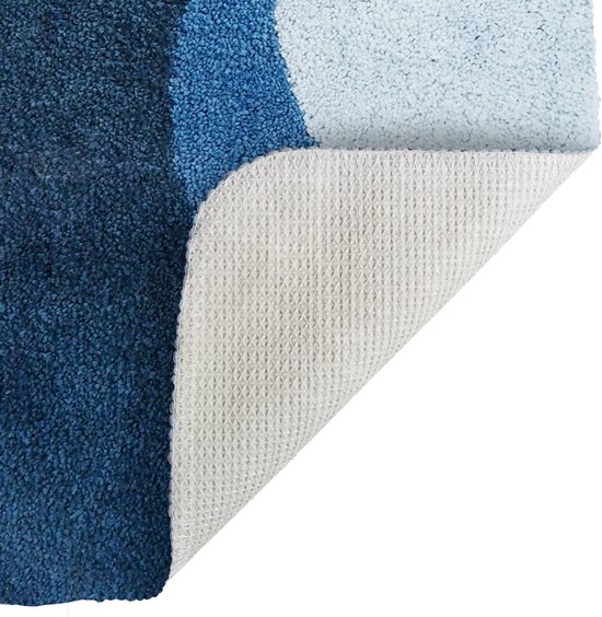 Dutch House Badmat Metz - Badmat 60x90 - blauw - Antislip - Badmatten - Anti Slip Douchemat - Badkamer Mat - Snel Absorberend - Snel Drogende Badmat