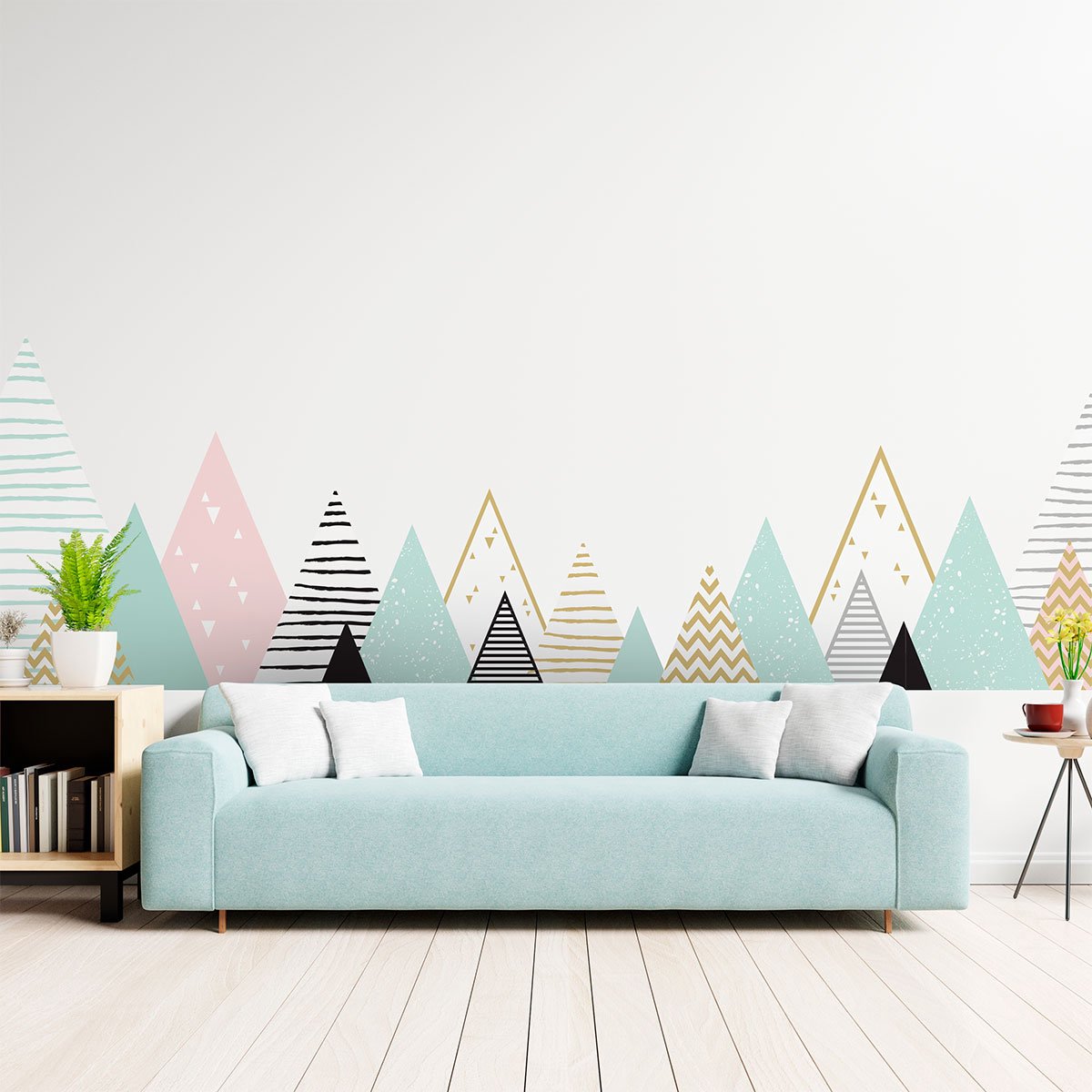 Ambiance Sticker Muurstickers - Decoratie voor slaapkamer/woonkamer - Gigantische muursticker van het Scandinavische gebergte Atlas - 120x200cm Multi color