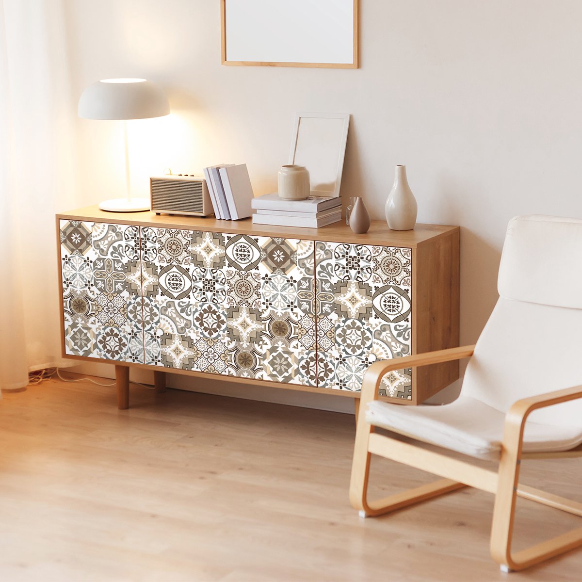 Ambiance Sticker Meubeldecoratiestickers - 24 authentieke Leorenia cementtegel meubelstickers - 24 stickers 10x10cm Multi color