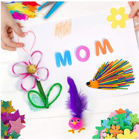 Knutseldoos Zelfmaakset-2000+PCS Creatief- Knutselpakket -Knutselwerk voor Kinderen-knutselaccessoires - Creatief Speelgoed - Knutselkoffer - Knutselset - Knutselbox - Knutselen Meisjes - Knutselen Jongens - Knutselen voor kinderen