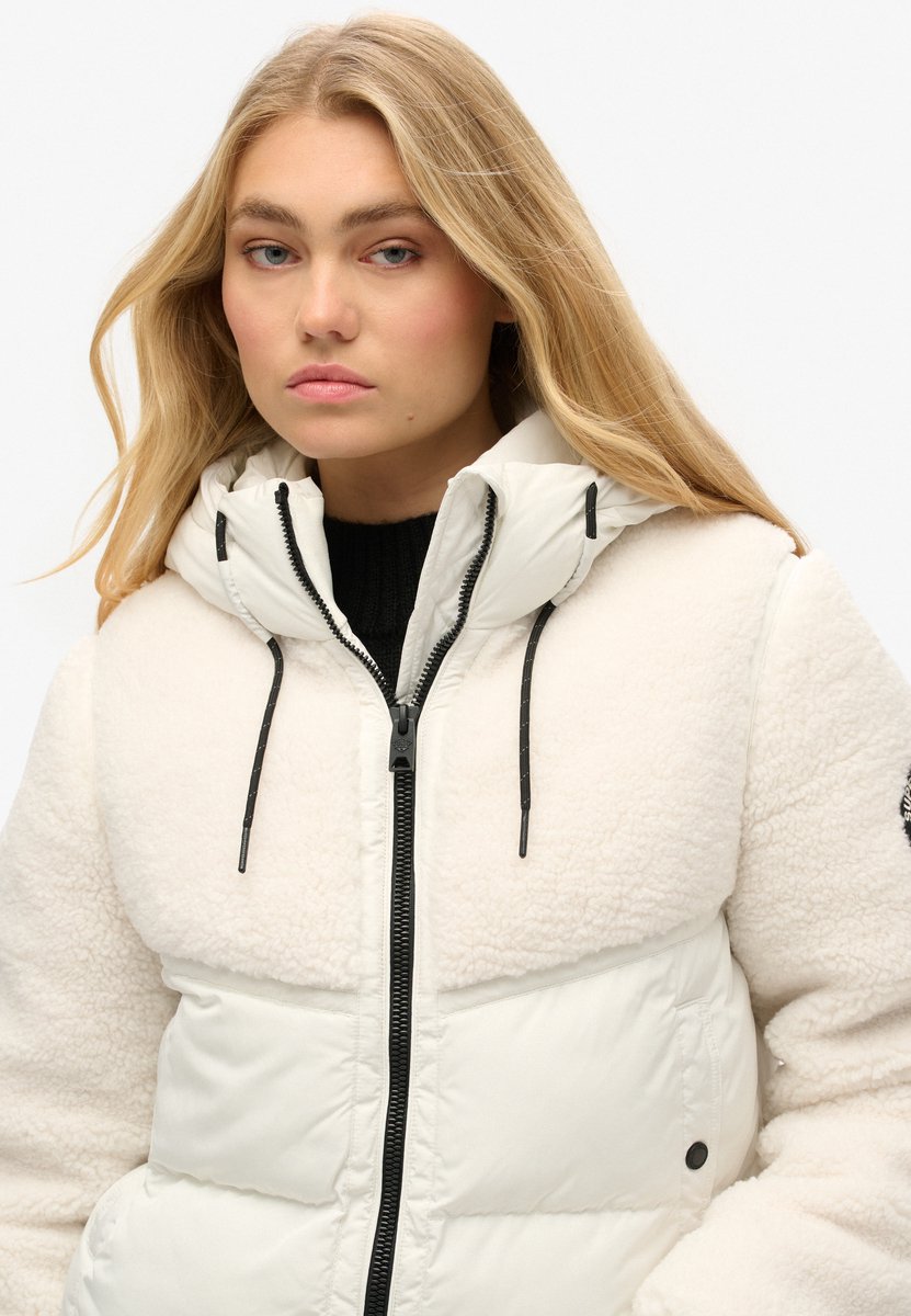 Superdry Everest Hybrid Bomber Winterjas Dames Creme