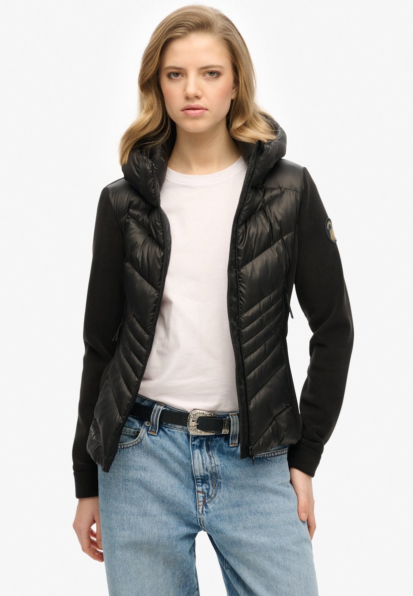 Superdry Storm fleecejack met capuchon Dames Gewatteerde jassen Zwart