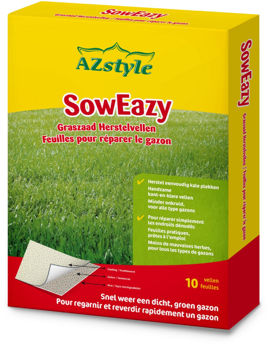 AZstyle Soweazy Graszaad Herstelvellen - Graszaden - 10 stuks - Voor Alle Type Gazons