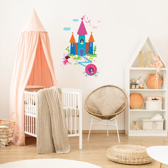 Muurstickers met kasteel en prinses als decoratie