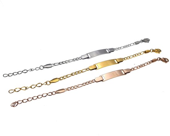 Baby/Kinder Armbandje Met Naam | Rosegoud | RVS | Elise