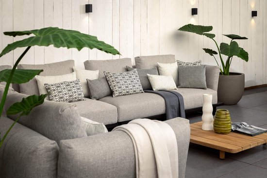 Dutch Décor NISA - Coussin d'extérieur 40x60 cm - déperlant et UV-résistant - Charcoal Gray - Anthracite