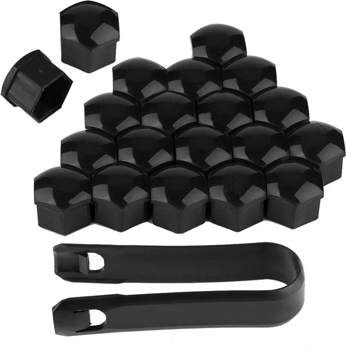 Image of 20 stks 19mm Auto Wielmoer Caps Nylon Pa66 Luchtfilter Beschermhoes - Auto Hub Schroef Cover - Past voor Alle 19mm Schroef zwart .
