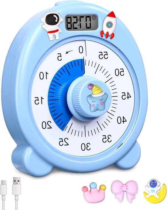 Yunbaoit Visuele analoge timer, stille aftelklok, tijdmanagementtool